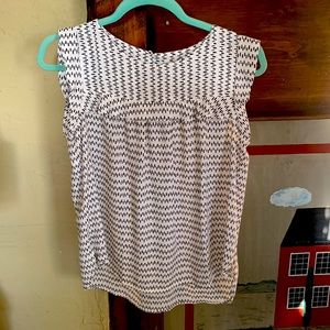 NWT white blouse with black dashes